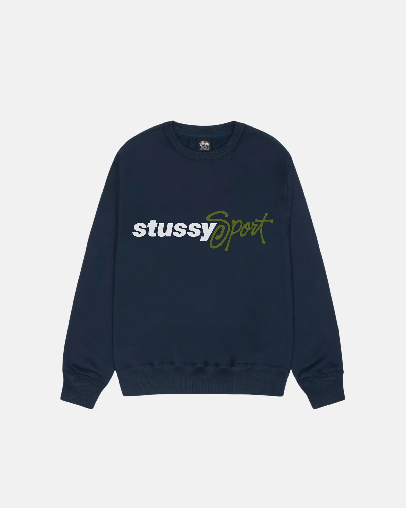 STUSSY SPORT SCRIPT CREW NAVY